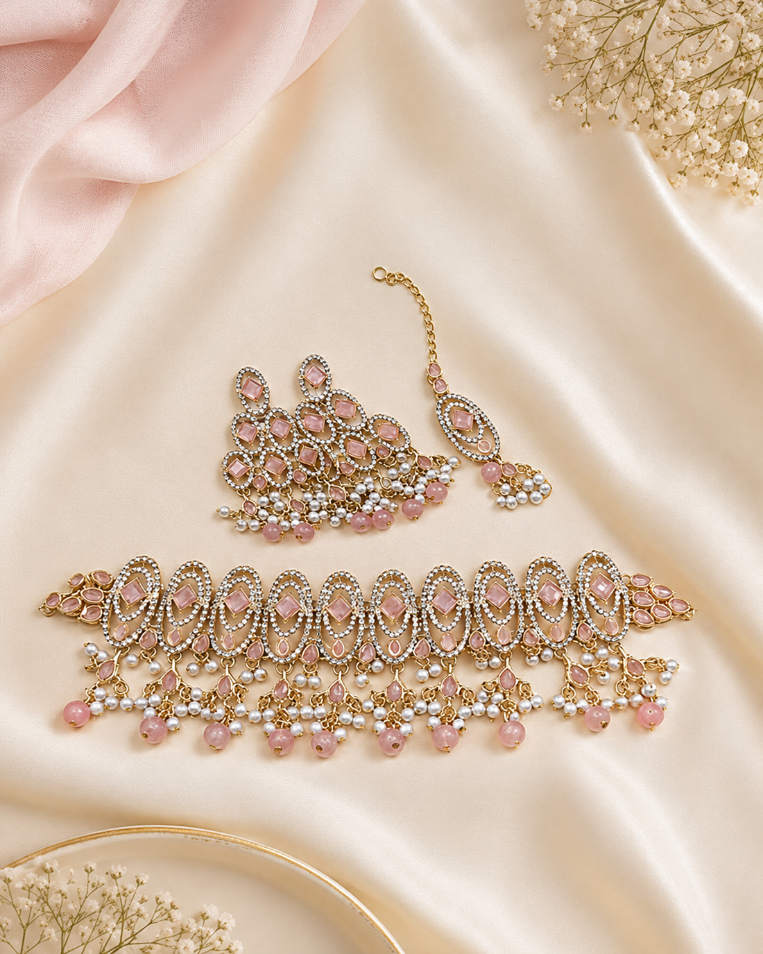 Royal Blush Pink Choker Set